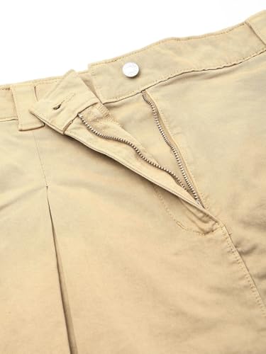 Tommy Hilfiger Flared-Fit Solid Mid Rise Skirt Beige