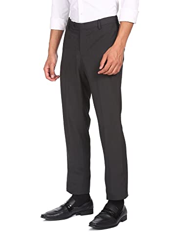 Arrow Men's Regular Pants (ARGT6005A_Charcoal Melange_38)