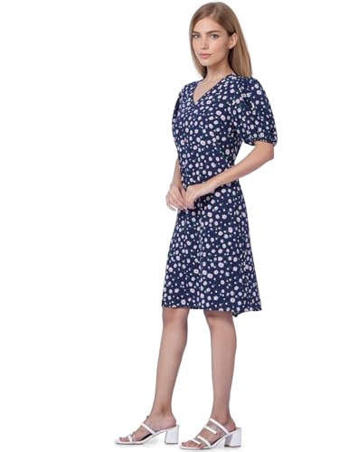 Vero Moda Women's Polyester Fit and Flare above The Knee Dress (10286114-Navy Blazer_Navy