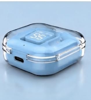 Wireless Earbuds Bluetooth 5.3 TWS Earphones with LED Digital Display Transparent Charging Case Touch Control in-Ear Headphones with Noise Reduction IP4 Water Resistant for iOS & Android