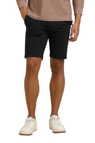 Men Black Solid Slim Fit Shorts