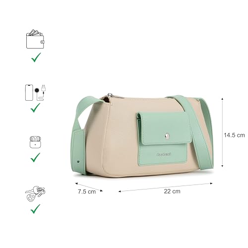 Fastrack Stellar Sling Bag for Women| Faux Leather Sling with Adjustable Belt | Small Grain Texture and Front Button Pocket | Trendy Handbags for Women | Compact Sling for Girls