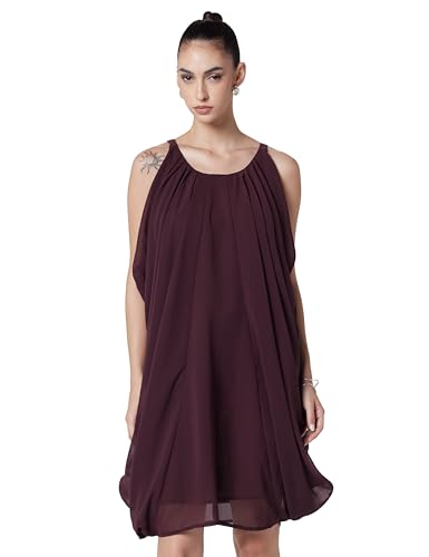 VERO MODA Women's Body Con Mini Dress (2060610006_Winetasting_Small)