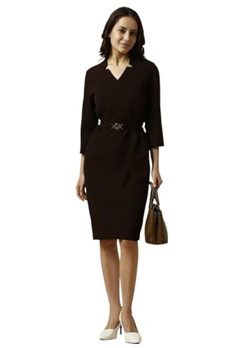 Allen Solly Women Brown Solid Formal Dress