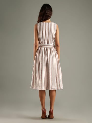 Cotton Wrap Neck A-Line Dress