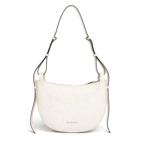 GABAYA Selene Vegan Leather Shoulder Bag for Women | Crescent Shape Minimalist Handbag | Adjustable Strap Lightweight Everyday Purse