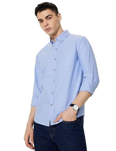 Symbol Premium Men's Stylish Solid All Day Fresh Buttondown Casual Shirt - Regular Fit | Plain | Full Sleeve | Cotton Semi Formal Wear (Available in Plus Size & Combo Pack)
