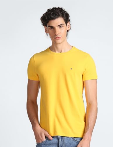 Tommy Hilfiger Men's Short Sleeve Slim Fit T-Shirt,Warm Yellow,S