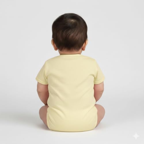 baby wish Father's day Baby Unisex Bodysuits Newborn Romper Half Sleeve Envelope Neck Cute Outfit OUR FIRST FATHER DAY FAMILY YELLOW