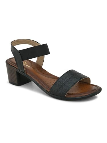 pelle albero Women's Black Leather Slip-On Block Heel Sandals PA-LM-F6609_BLACK_40