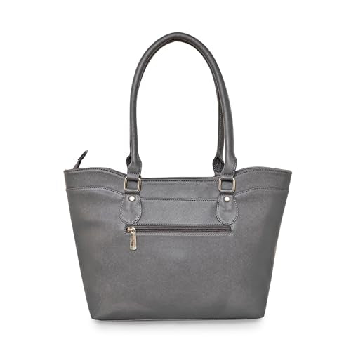 Pierre Cardin Women PU Leather Tote Bag For Women | Ladies Shoulder Bag With Zipper | Multipurpose Casual Bag For Women Office Use, Grey