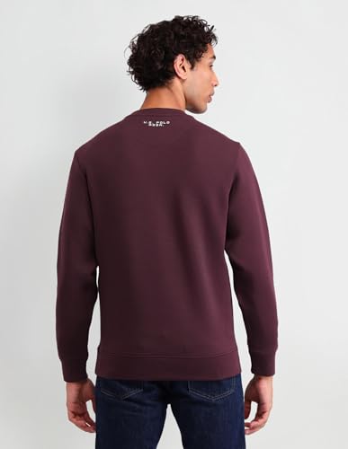 U.S. Polo Assn. Denim Co. Men's Purple Logo Crew Neck Long Sleeve Casual Cotton Regular Fit Sweatshirt (UDSWS0489_Purple_XL)