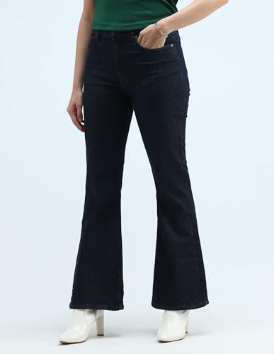 U.S. POLO ASSN. High Rise Extreme Flare Fit Jeans (UWAW24JEN186_Blue_36)