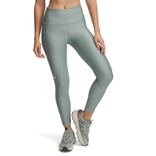 Under Armour womens Heatgear Armour High Waisted Ankle No-slip Leggings Leggings, (349) Silica Green / / White, M