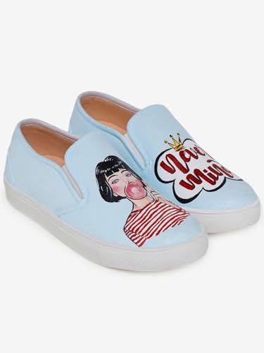 THE QUIRKY NAARI Nevermind Slipons Fun Yet Comfortable | Blue