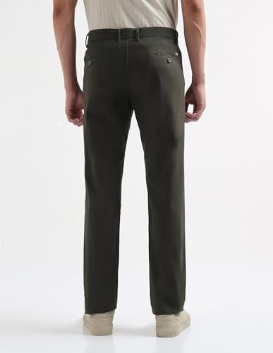 Arrow Sport Men's Twill Air Soft Trousers (ASAKTR2688_Green_32)