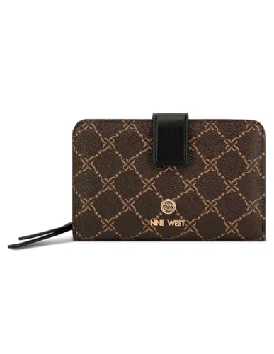 Nine West Lockup 9s French Wallet, Brown Black
