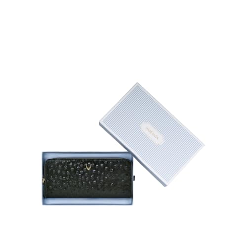 Hidesign Women's Genuine Leather Double Zip Around Wallet
