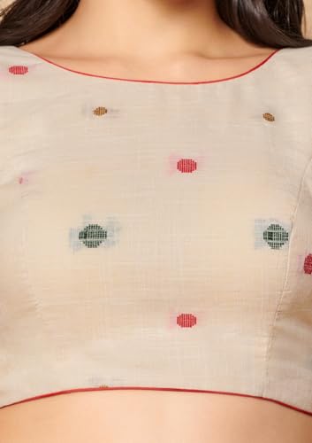 Salwar Studio Women Pure Cotton Boat Neck Readymade Blouse