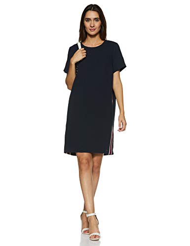 Tommy Hilfiger Women's Synthetic Shift Knee-Long Dress (P9AWV123_Midnight_2)