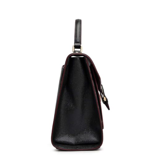 Da Milano Leather Tote Bag for Women - Black (LB-02266)