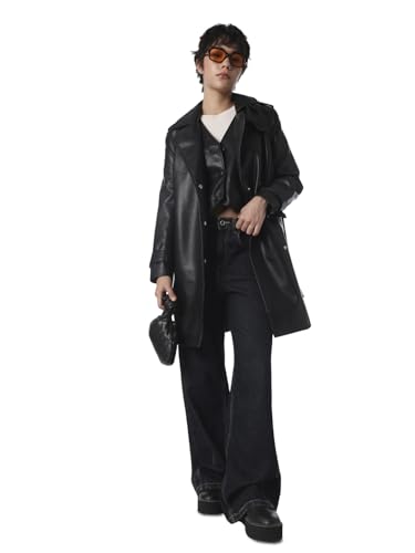 ONLY Women's Solid Relaxed Fit Black Jacket