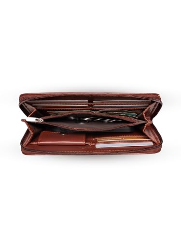 ZOUK Women's Handmade Vegan Leather Wallet with Indian Print - Multicolour