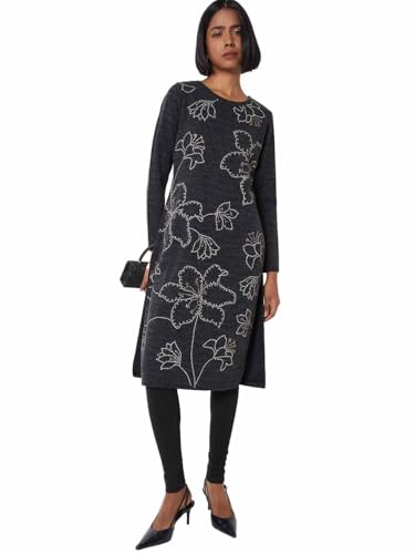 Max Women's Acrylic Regular Kurta (AKWKWI25GR_Grey