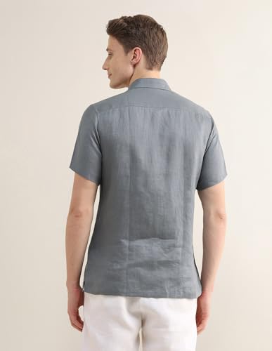 U.S.Polo Association Men's Solid Regular Fit Shirt (USSHTP1273H_Dark Grey_44)