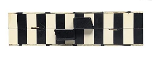 DUCHESS Women's Black White Check Resin Marble Clutch, (18 x 5 x10.5cm)