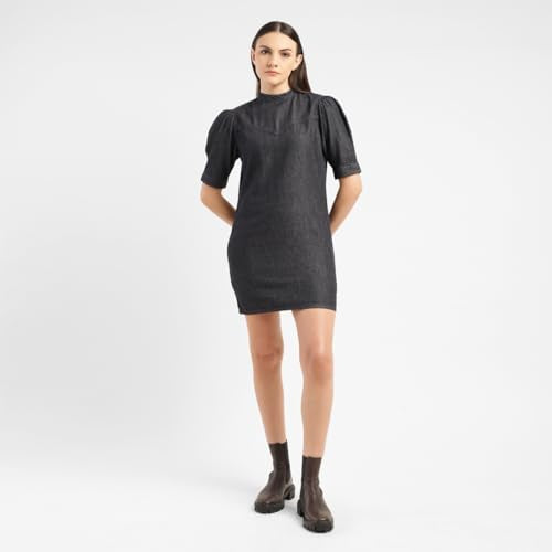 Levi's Women's Cotton A-Line Above The Knee Dress (Black)