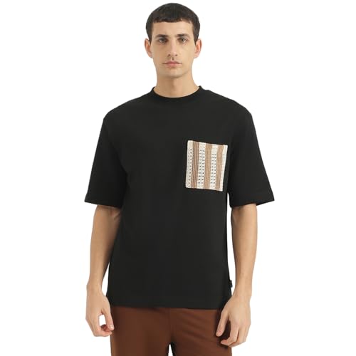United Colors of Benetton Oversized Fit Round Neck Solid Tshirt (Size: XL)-25P3029J3008I100 Black
