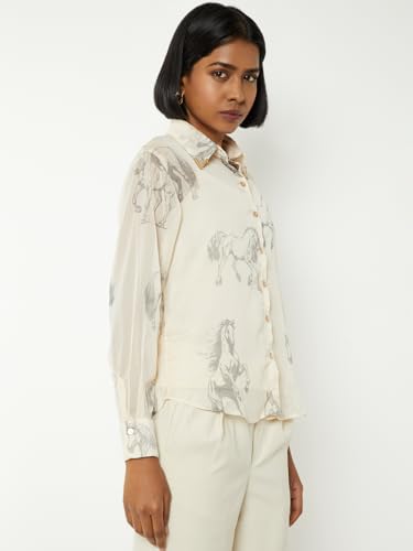 Max Women Woven Shirt with Camisole (Off White_M)