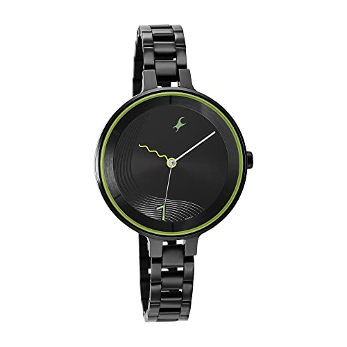 Fastrack Stunners Quartz Analog Black Dial Black Metal Strap Watch for Girls - NS6265NM01