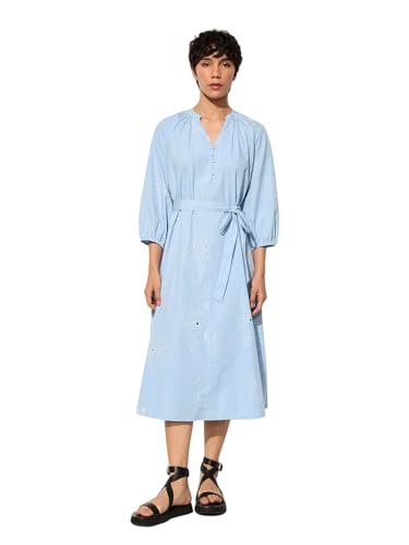 ONLY Women's Fit and Flare Blue Dress