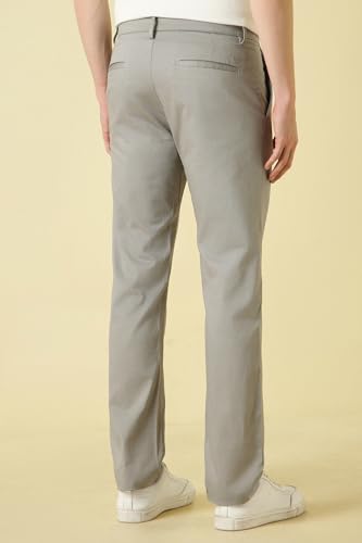 Men Grey Textured Casual Trousers