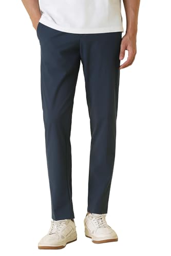 Men Blue Solid Casual Trousers