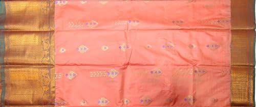 VFCollections Women's Traditional Handloom Kanchipuram Silk Pure Pattu Sarees | Rich Zari Woven Design | Unstitched Blouse (VFC484-1)