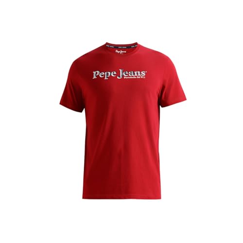 Pepe Jeans Men's Slim Fit T-Shirt (PM509820_Ruby RED