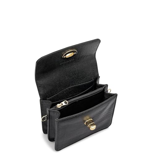 Da Milano Premium Leather Sling Wallet for Women | Multi Compartment Travel Wallet - Black (10563)