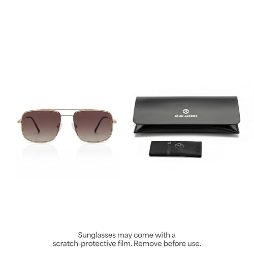 John Jacobs | UV Protection Sunglasses For Men & Women | Gold Brown Gradient Full Rim Square Medium (Size-58) JJ S12799-C3