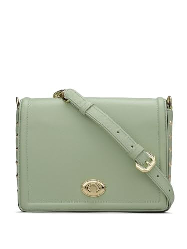 Da Milano Genuine Leather Green Sling Bag (01604) (Small)