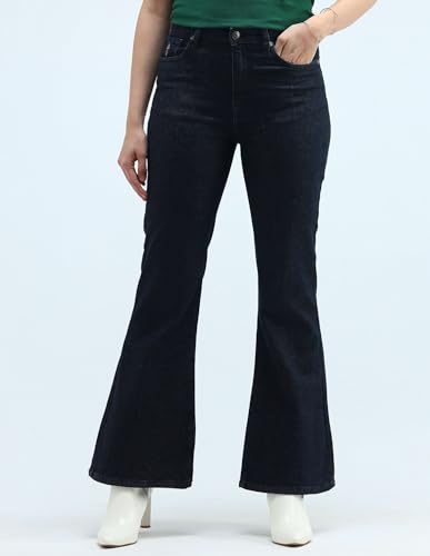 U.S. POLO ASSN. High Rise Extreme Flare Fit Jeans (UWAW24JEN186_Blue_36)