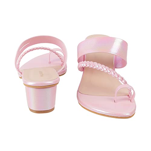 Walkway Women Pink Block Heel Sandal UK/7 EU/40 (32-171)