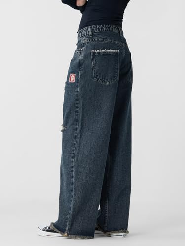 The Souled Store Baggy Fit: Souled Women and Girls Buttoned Cotton Jeans