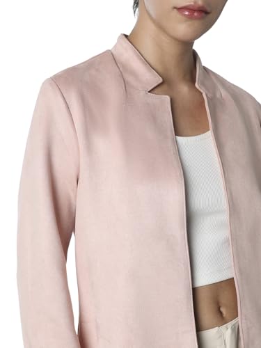 ONLY Women's Solid Regular Fit Pink Coat