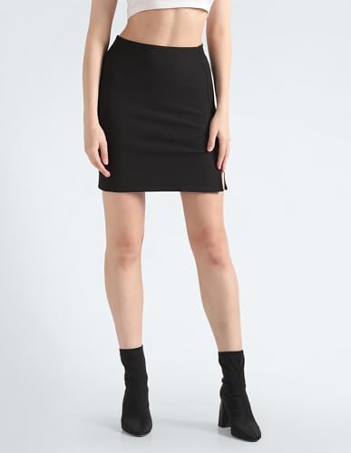 Calvin Klein Nylon Western Skirt Black