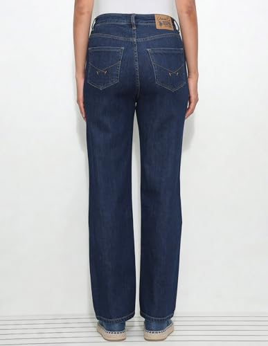 Women Straight Fit High-Rise Dark Blue Lightweight Stretchable Jeans