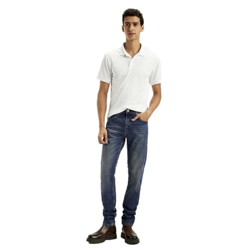 Levi's Men's Dark Indigo Tapered Fit Mid Rise Jeans