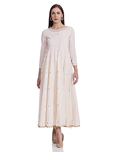 W for Woman Women's Cotton Kurta (20FEW13302-113188_White_8 (Small))